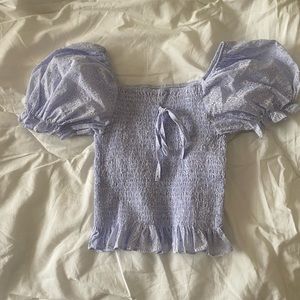 Off Shoulder/Poofy Sleeve Crop Top